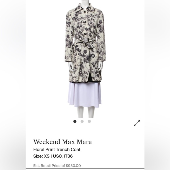 MaxMara Jackets & Blazers - Max Mara Floral Trench Coat M